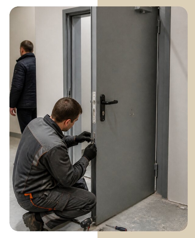 Ремонт противопожарной двери в Людиново по цене 6616 р. | Дверной